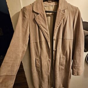 Wilsons Leather Beige Patterned Jacket